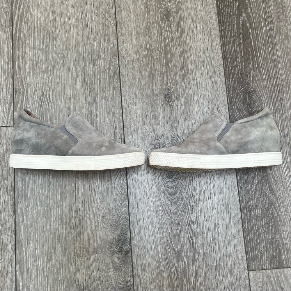 CASLON AUSTIN SUEDE SLIP ON HIDDEN WEDGE SNEAKER GREY 8 - Picture 4 of 11